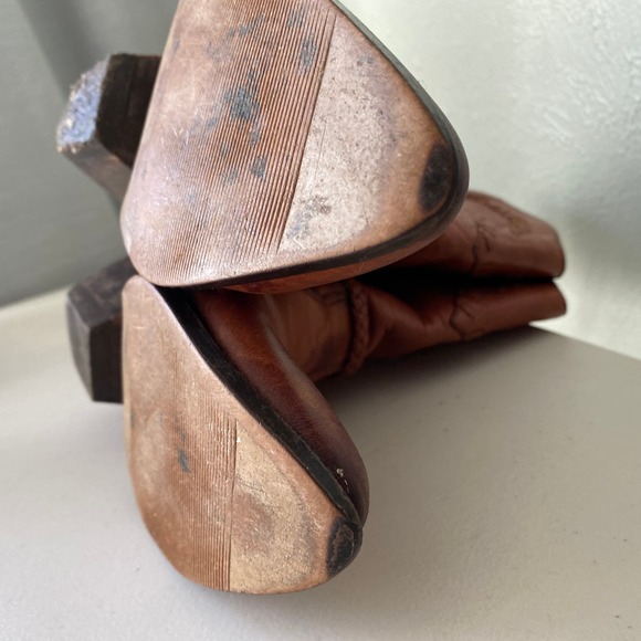 Vintage Z Line by Zodiac Western Fringe Boot Marla Low Shaft W 7.5 Brown Leather - Picture 9 of 13